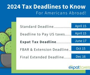 US tax deadlines for 2024