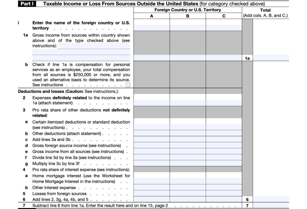 Part 1, Form 1116