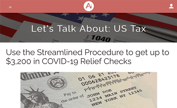 AngloInfo | Use the Streamlined Procedure to get up to $3,200 in COVID-19 Relief Checks