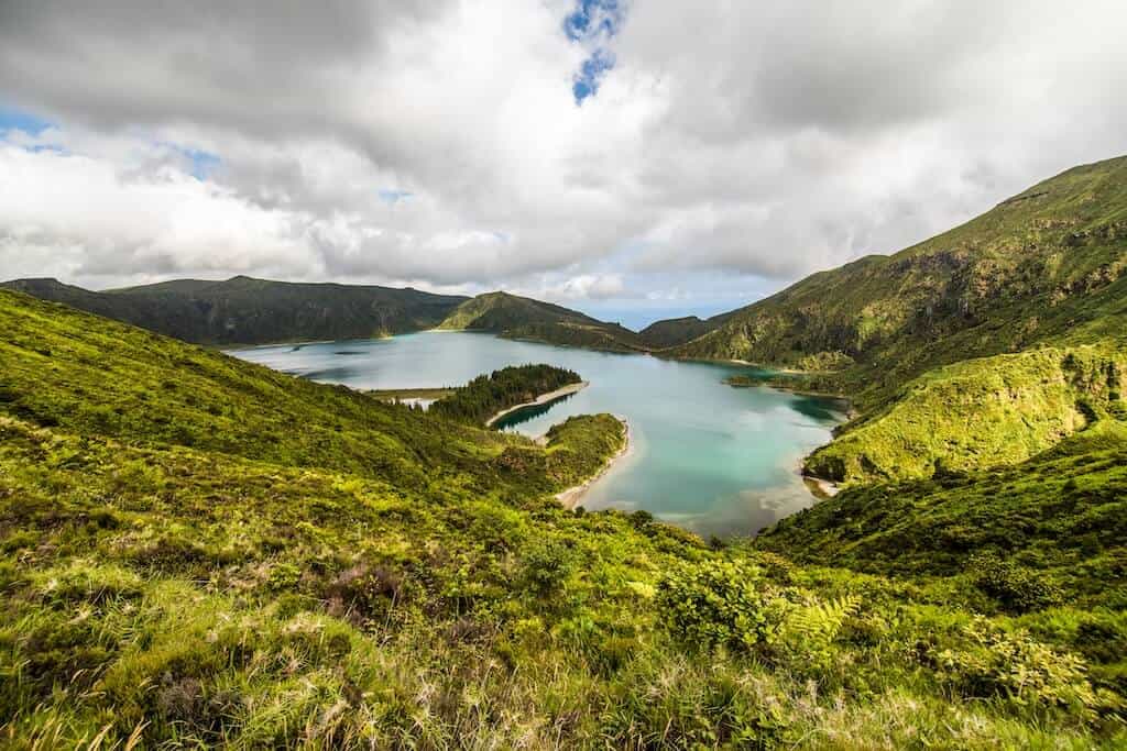 Volcanic Lake in New Zealand